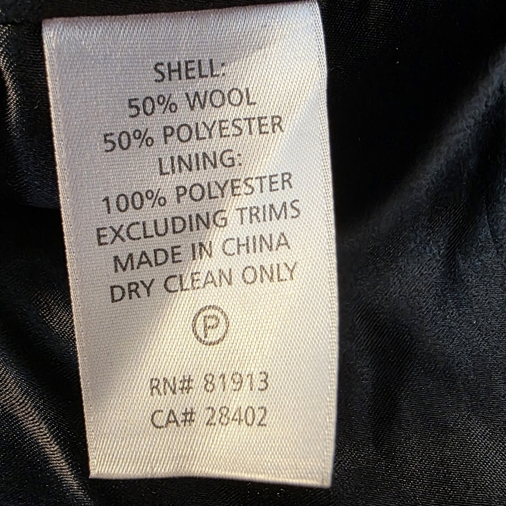 Anthropologie Plenty Vintage Wool Embroiderd Pea Coat Sz 2 - Picture 9 of 10